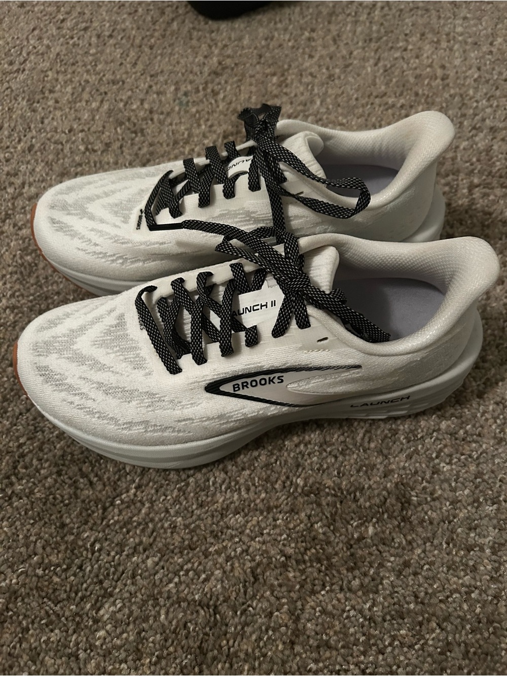 Brooks Women’s Launch 2  White Running Shoes with Black Accents